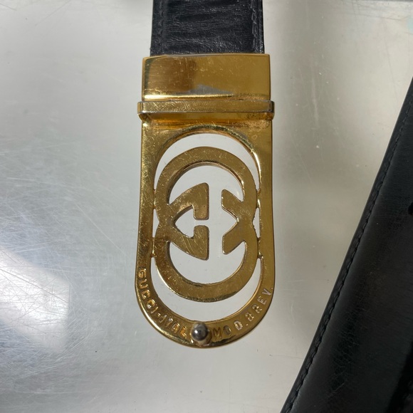 Vitage GUCCI leather belt reversible GG buckle made in italy - Picture 3 of 15